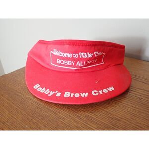 Miller Beer Red Visor Hat Bobby Allison Vintage NASCAR Miller Time